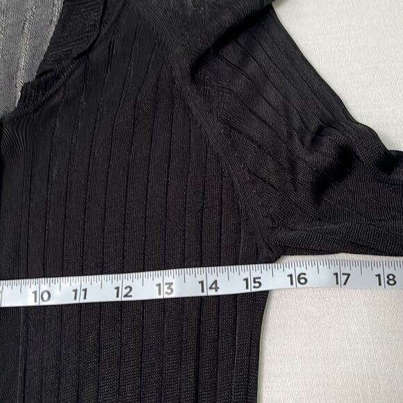 Free People Black Long Ribbed Knit Cardigan Size L - Picture 4 of 7